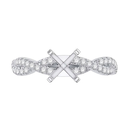 0.33 CT. TW Diamond Twist Shank Solitaire Semi Mount in 14K White Gold