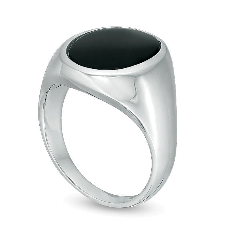 Oval Onyx Signet Ring in Sterling Silver