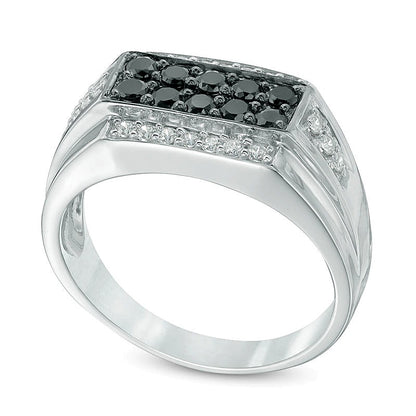 0.75 CT. TW Enhanced Black and White Diamond Ring in Sterling Silver