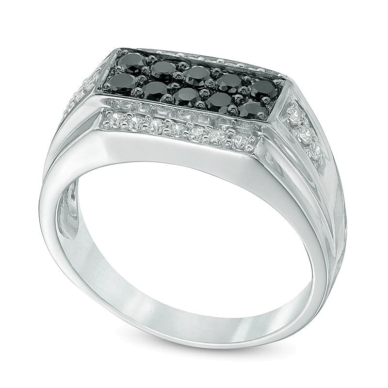 0.75 CT. TW Enhanced Black and White Diamond Ring in Sterling Silver