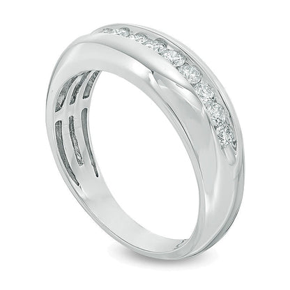 0.5 CT. TW Diamond Wedding Band in 14K White Gold