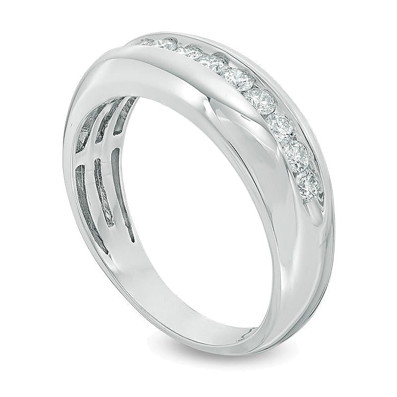 0.5 CT. TW Diamond Wedding Band in 14K White Gold