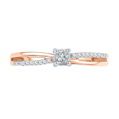 0.1 CT. TW Princess-Cut Diamond Split Shank Promise Ring in 10K Rose Gold
