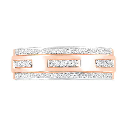 0.38 CT. TW Diamond Edge Wedding Band in 10K Rose Gold