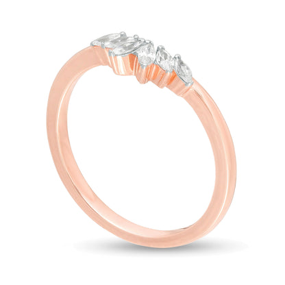 0.17 CT. TW Marquise Diamond Anniversary Band in 14K Rose Gold