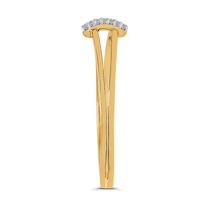 Diamond Accent Linear Bar Split Shank Ring in 10K Gold