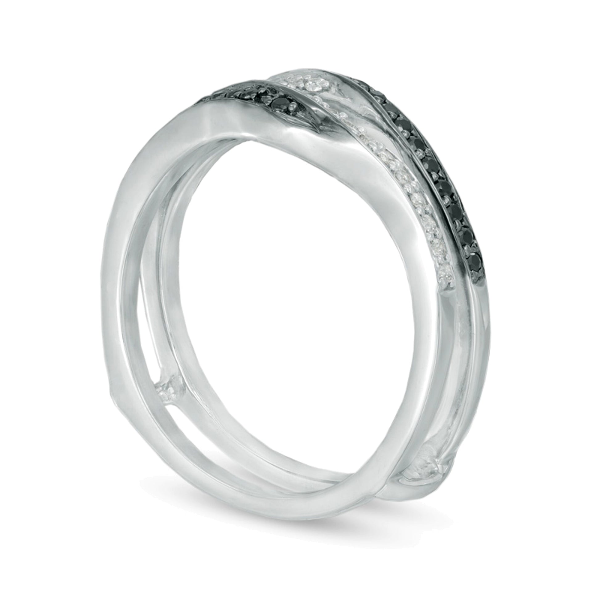 0.33 CT. TW Enhanced Black and White Diamond Solitaire Enhancer in 10K White Gold