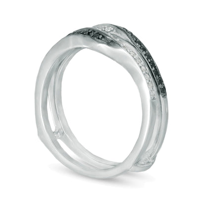 0.33 CT. TW Enhanced Black and White Diamond Solitaire Enhancer in 10K White Gold