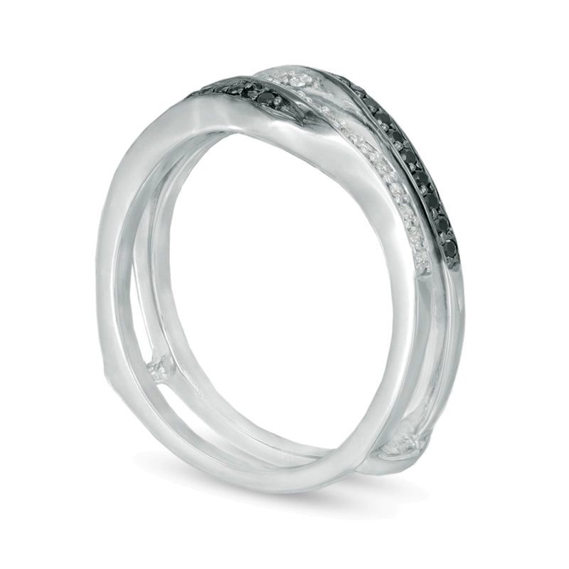 0.33 CT. TW Enhanced Black and White Diamond Solitaire Enhancer in 10K White Gold