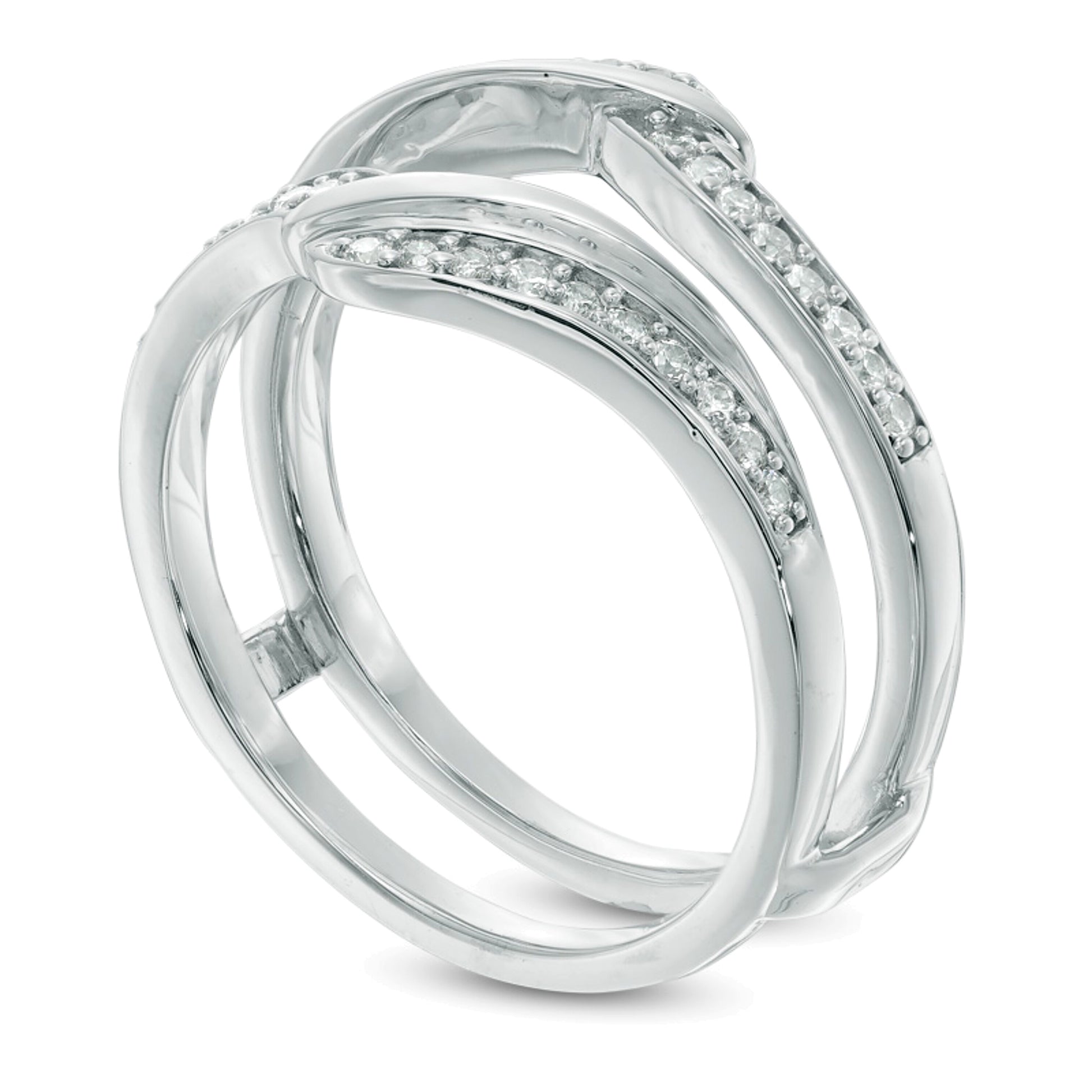 0.25 CT. TW Diamond Bypass Solitaire Enhancer in 10K White Gold
