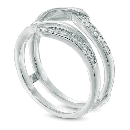 0.25 CT. TW Diamond Bypass Solitaire Enhancer in 10K White Gold