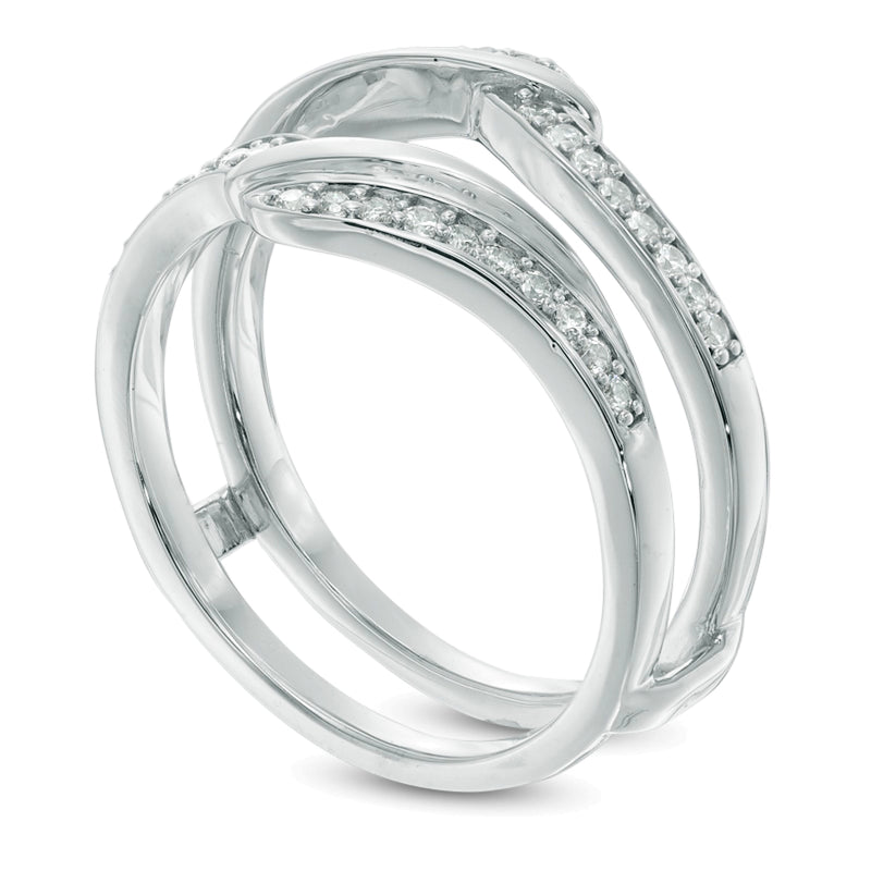 0.25 CT. TW Diamond Bypass Solitaire Enhancer in 10K White Gold