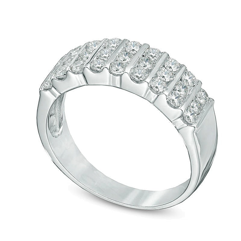 0.75 CT. TW Diamond Triple Row Band in 10K White Gold