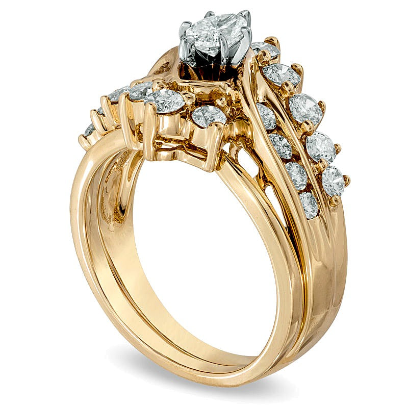 1.5 CT. TW Marquise Diamond Bridal Set in 14K Gold