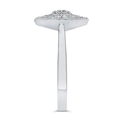 0.13 CT. TW Marquise Multi-Diamond Ornate Vintage-Style Ring in 10K White Gold
