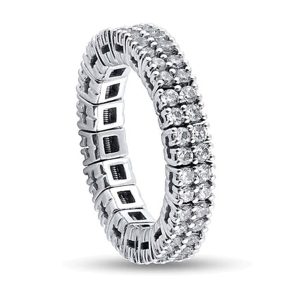 1.88 CT. TW Diamond Double Row Stretch Ring in 10K White Gold