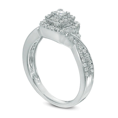0.33 CT. TW Princess-Cut Diamond Frame Engagement Ring in 10K White Gold
