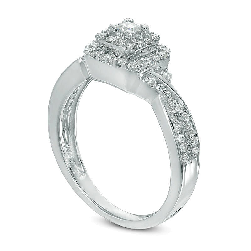 0.33 CT. TW Princess-Cut Diamond Frame Engagement Ring in 10K White Gold
