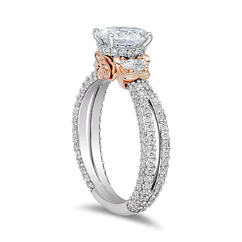 Enchanted Star Belle 2.25 CT. TW Oval Lab-Grown Diamond Collar Engagement Ring in 14K Two-Tone Gold
