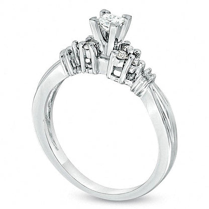 0.25 CT. TW Princess-Cut Diamond Collar Promise Ring in 14K White Gold