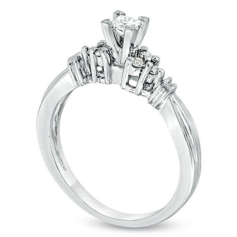 0.25 CT. TW Princess-Cut Diamond Collar Promise Ring in 14K White Gold