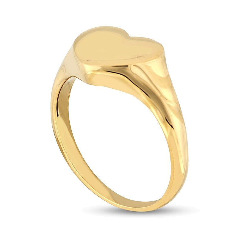 Heart-Shaped Signet Ring in 14K Gold