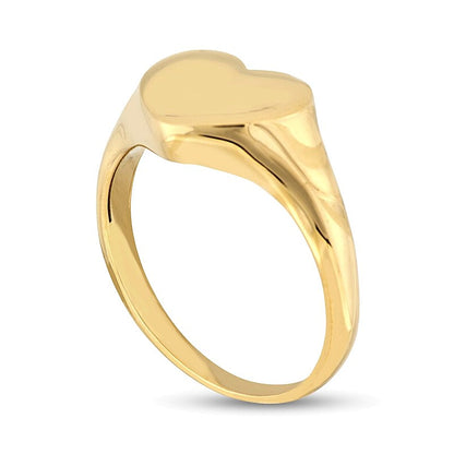 Heart-Shaped Signet Ring in 14K Gold