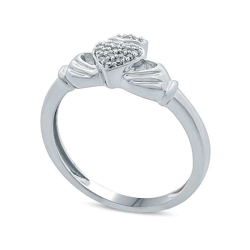 Diamond Accent Claddagh Promise Ring in 10K White Gold
