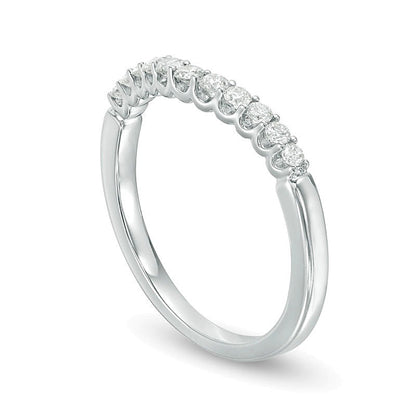 0.25 CT. TW Diamond Contour Wedding Band in 14K White Gold