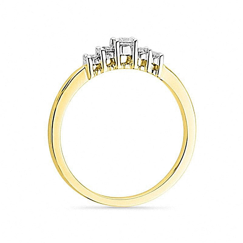 0.2 CT. TW Diamond Five Stone Promise Ring in 10K Gold