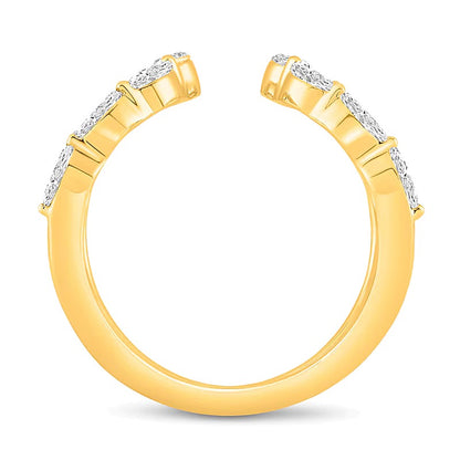 1.0 CT. TW Marquise Diamond Double Loop Open Ring in 10K Gold