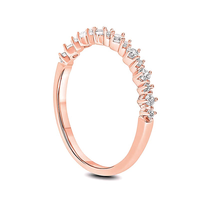 0.25 CT. TW Diamond Stack Anniversary Band in 10K Rose Gold