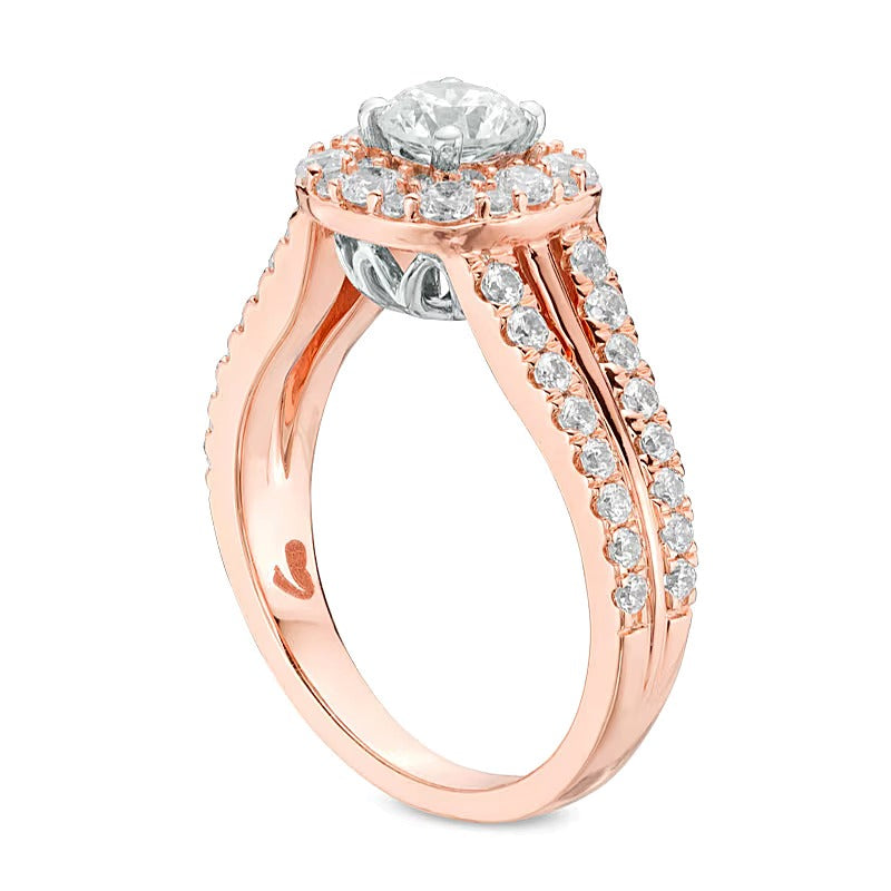 1.5 CT. TW Diamond Cushion Engagement Ring in 14K Two-Tone Gold (I/I1)