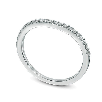 0.13 CT. TW Diamond Contour Wedding Band in 14K White Gold