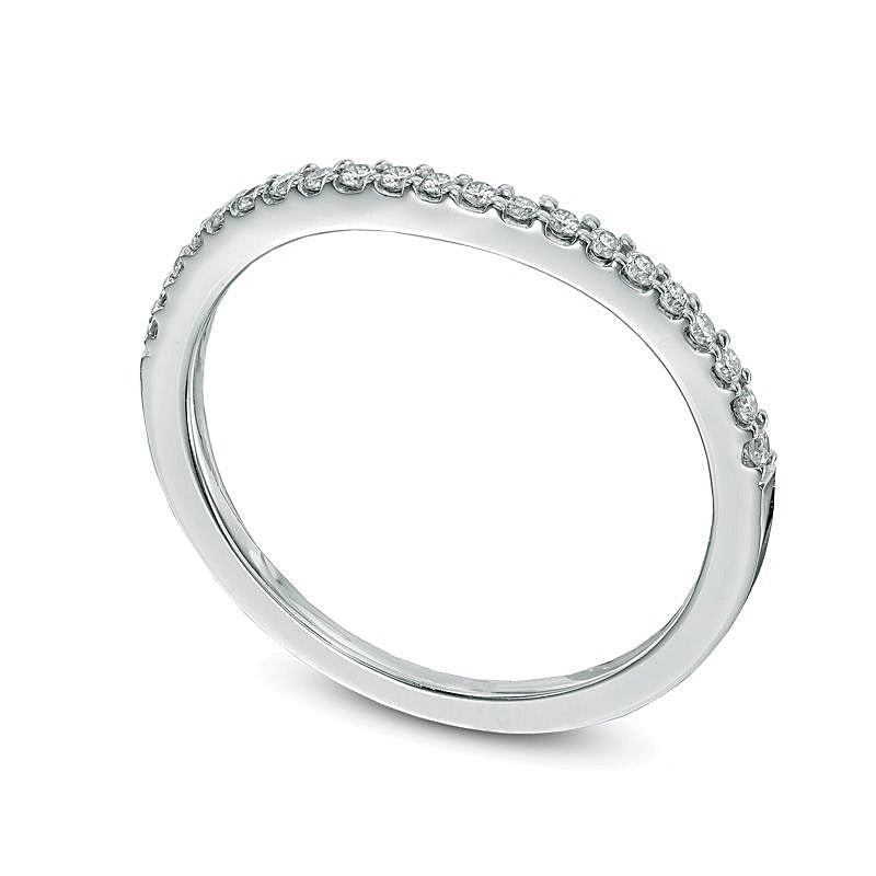0.13 CT. TW Diamond Contour Wedding Band in 14K White Gold
