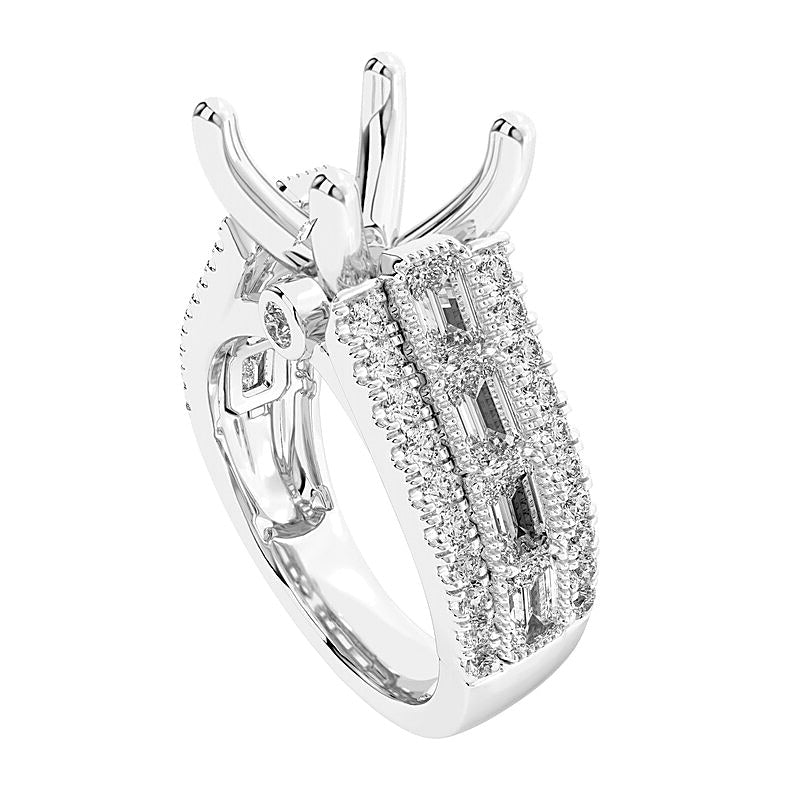 1.75 CT. TW Multi Lab-Grown Diamond Semi-Mount Setting in 14K White Gold (F/VS2)