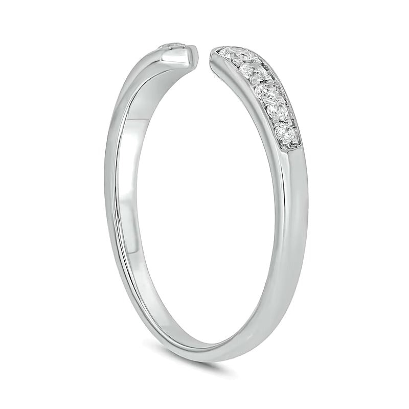 0.2 CT. TW Diamond Graduated Open Shank Stackable Band in 10K White Gold