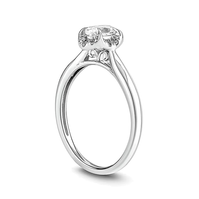 0.5 CT. TW Oval Diamond Frame Engagement Ring in 14K White Gold