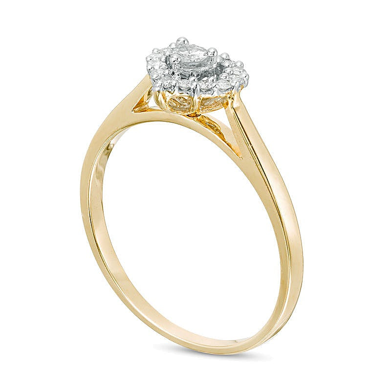 0.2 CT. TW Diamond Heart Frame Promise Ring in 10K Gold