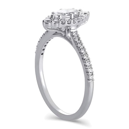 0.63 CT. TW Marquise Diamond Frame Engagement Ring in 10K White Gold