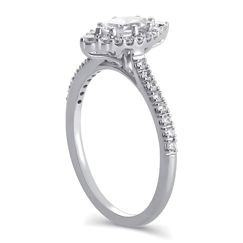 0.63 CT. TW Marquise Diamond Frame Engagement Ring in 10K White Gold