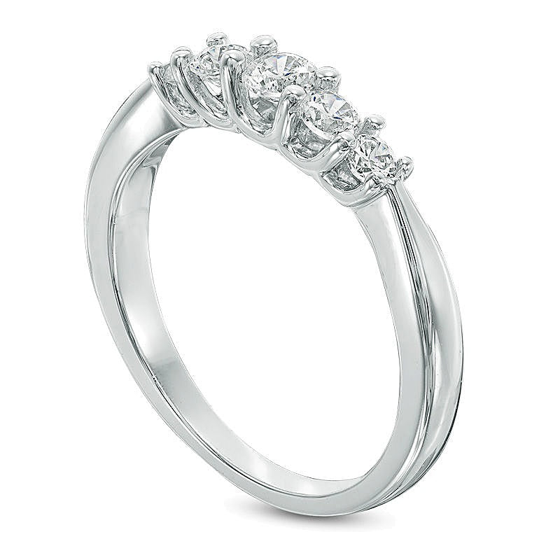 0.5 CT. TW Diamond Five Stone Anniversary Band in 10K White Gold