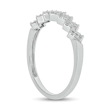 0.17 CT. TW Diamond Zig-Zag Stackable Band in 10K White Gold