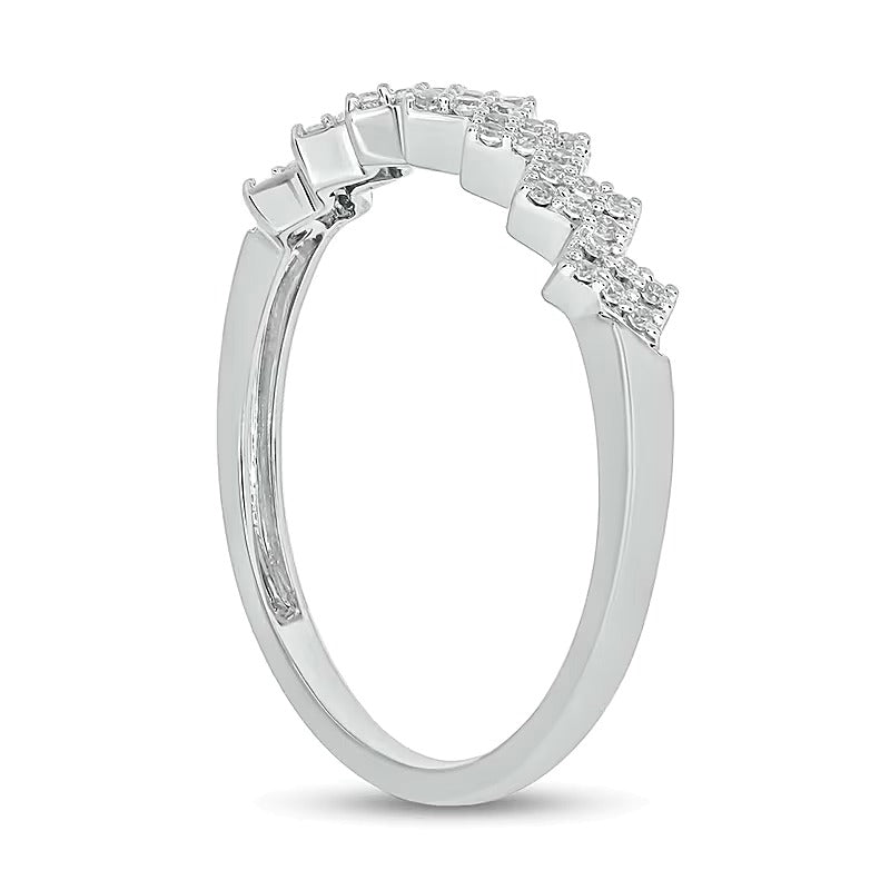 0.17 CT. TW Diamond Zig-Zag Stackable Band in 10K White Gold