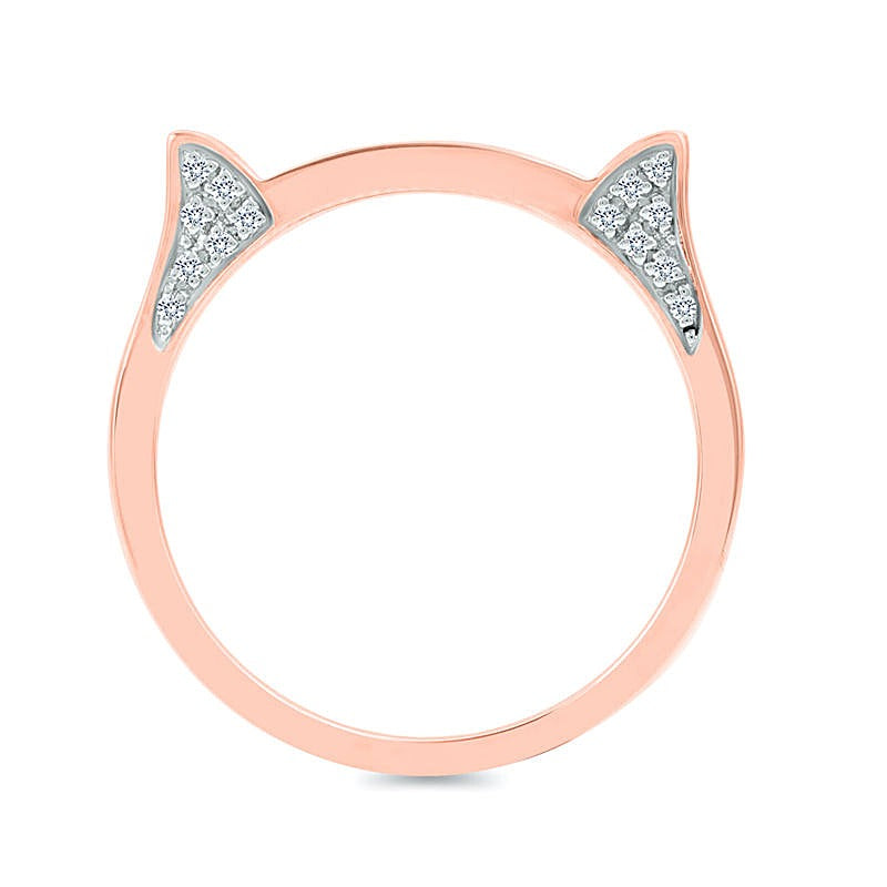 0.1 CT. TW Diamond Cat Ears Ring in 10K Rose Gold