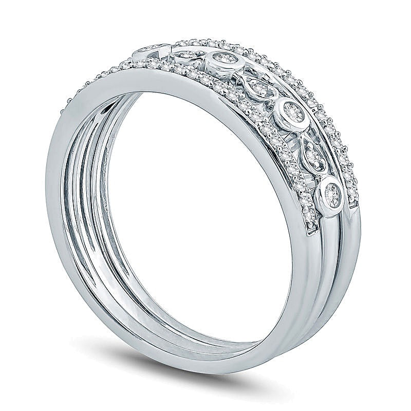 0.25 CT. TW Diamond Three Piece Stackable Band Set in 10K White Gold