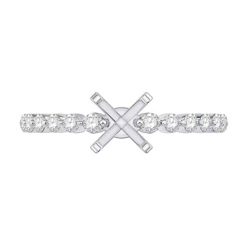 0.33 CT. TW Diamond Vintage-Inspired Solitaire Semi Mount in 14K White Gold