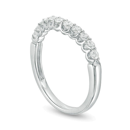 0.5 CT. TW Diamond Contour Wedding Band in 14K White Gold