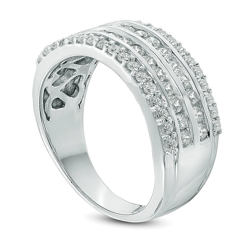 1.0 CT. TW Diamond Four Row Anniversary Band in 10K White Gold