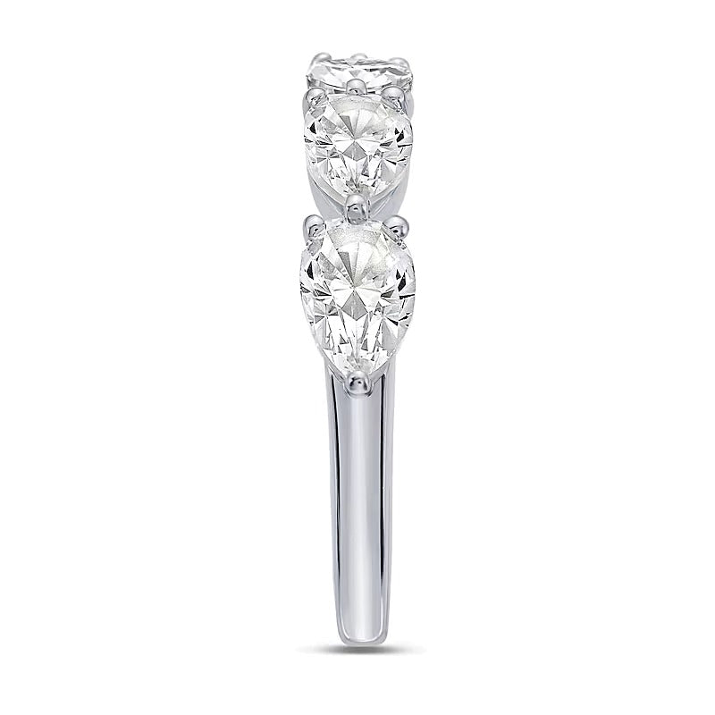 2.0 CT. TW Pear-Shaped Lab-Grown Diamond Five Stone Anniversary Band in 10K White Gold (F/VS2)